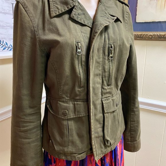 BB Dakota Fur Lined Green button up jacket sz 6 - Picture 12 of 15